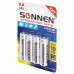 Батарейки алкалиновые Sonnen Alkaline LR6 (АА) 4 шт 451085 (12)